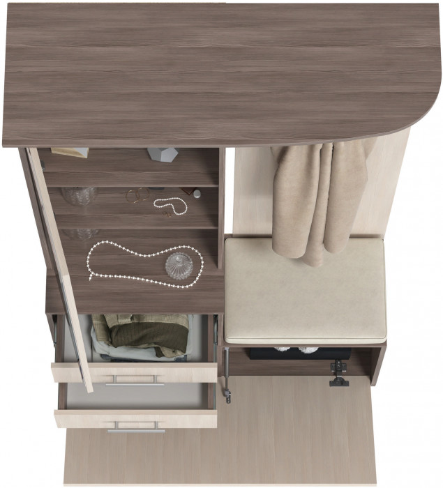 Прихожая 2-3431бод.тем/св Домино - Шкаф с вешалкой, бодега тёмный/бодега светлый