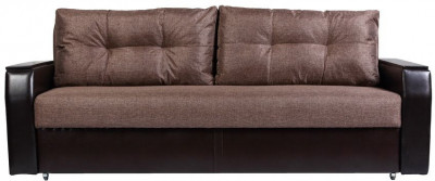 Диван-еврокнижка Атлант 160х195, рогожка/экокожа, коричневый