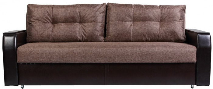 Диван-еврокнижка Атлант 160х195, рогожка/экокожа, коричневый