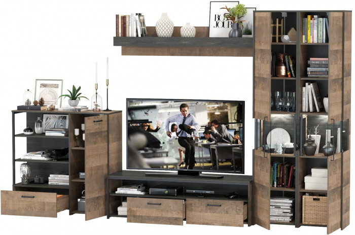 Трувор Гостиная 035, дуб гранж песочный/интра