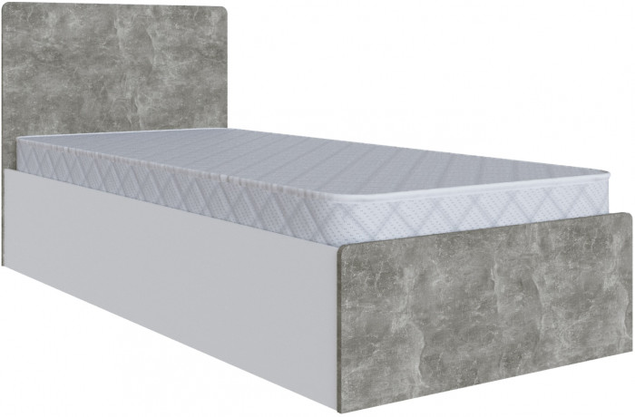 Кровать 90х200 Мадрид с настилом ДСП (МД-1), Белый/Ателье светлое