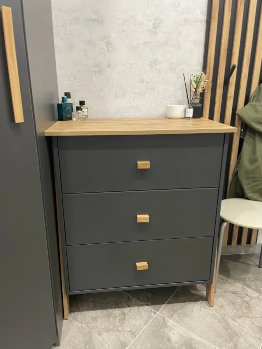 Модульная спальня "Скандинавия" - Антрацит/Дуб наварра