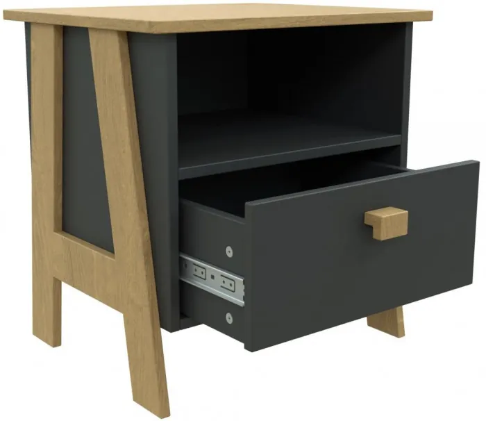 Модульная спальня "Скандинавия" - Антрацит/Дуб наварра