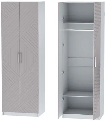 Шкаф двухдверный №1 "Иннэс-7" - Белый/Грэй софт