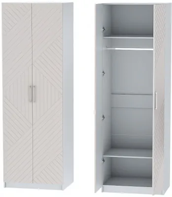 Шкаф двухдверный №1 "Иннэс-7" - Белый/Тирамису матовый