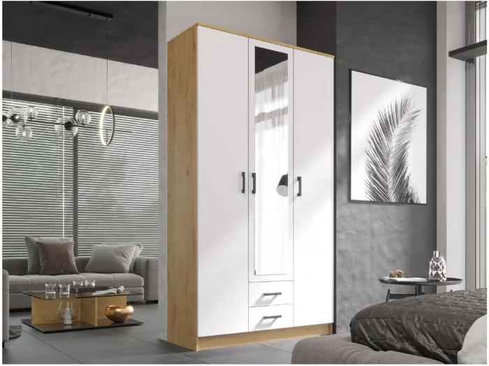 Модульная спальня Эко, композиция 3, вотан/белый гладкий