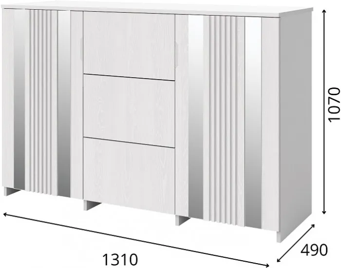 Модульная спальня "Харди", композиция 1 - Белый текстурный/Ясень белый