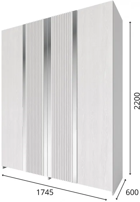 Модульная спальня "Харди", композиция 2 - Белый текстурный/Ясень белый
