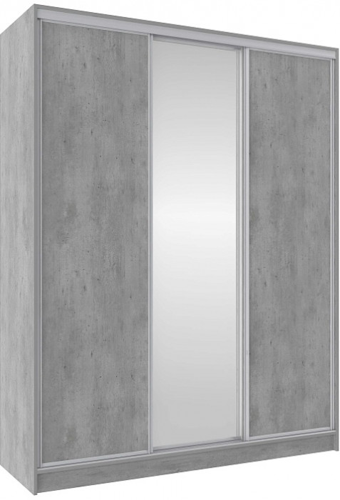 Шкаф-купе трехдверный с зеркалом 1800 Домашний Ателиер светлый