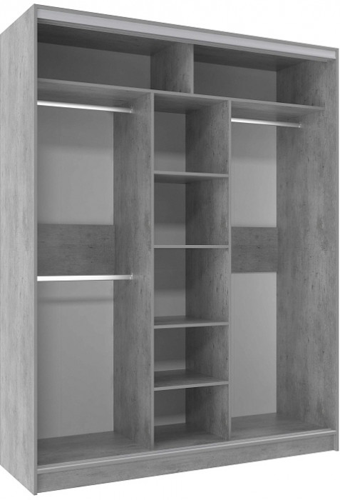 Шкаф-купе трехдверный с зеркалом 1800 Домашний Ателиер светлый