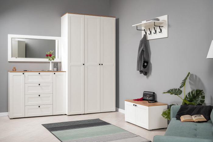 Остин 17.03 Зеркало, цвет белый шагрень, ШхГхВ 120х2х59,5 см., может крепиться горизонтально или вертикально