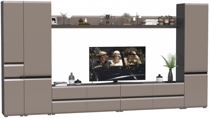 Сидней Комплектация № 111, корпус: антрацит/фасады: МДФ веллюто капучино