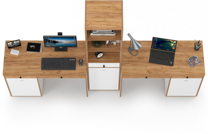 Вуди Компоновка № 10, белый премиум/дуб крафт золотой