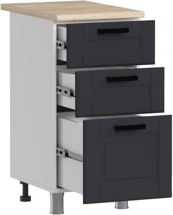 МК Аленушка Н3Я 400 Лаванда Сталь, скоба черный (со столешницей)