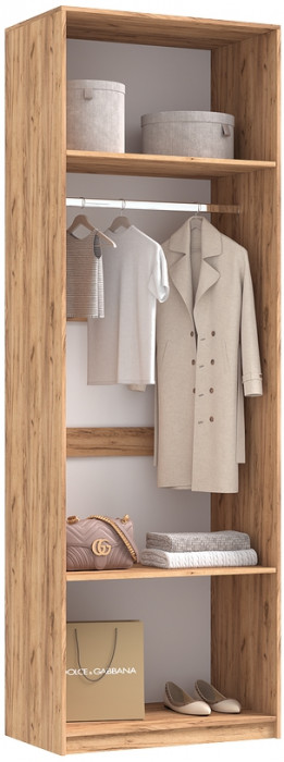 Полка косметическая со шкафом 2х-ств Марвэл, Крафт золотой/Мальта грей