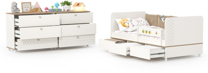 Эйп Детская № 4, цвет белый/дуб белый, сп. м. 800х1600 мм., б/м, основание есть, максимальная нагрузка 80 кг., рекомендуемая высота матраса 120 мм.