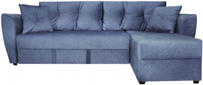 Диван-еврокнижка угловой Амстердам Люкс, 150х200, велюр серый