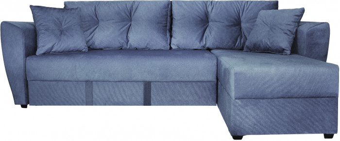 Диван-еврокнижка угловой Амстердам Люкс, 150х200, велюр серый