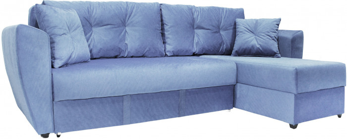 Диван-еврокнижка угловой Амстердам Люкс, 150х200, велюр серый