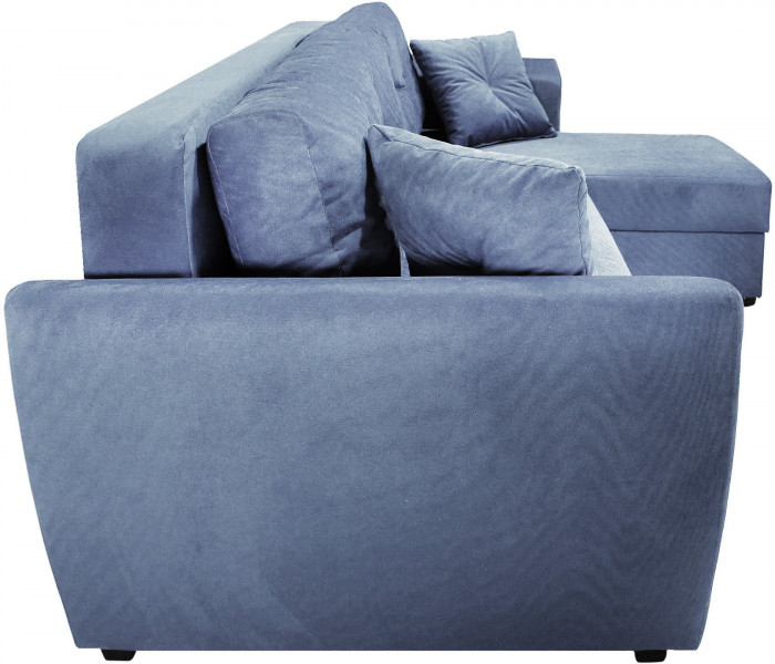 Диван-еврокнижка угловой Амстердам Люкс, 150х200, велюр серый