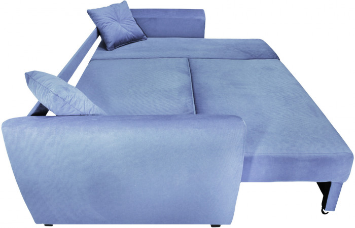 Диван-еврокнижка угловой Амстердам Люкс, 150х200, велюр серый