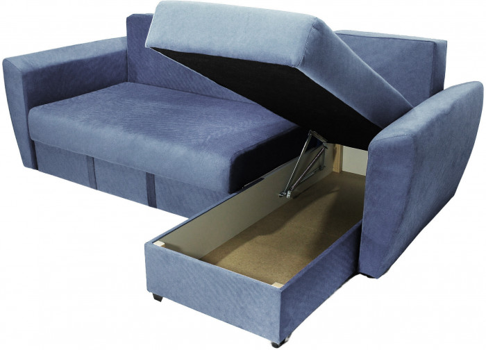 Диван-еврокнижка угловой Амстердам Люкс, 150х200, велюр серый