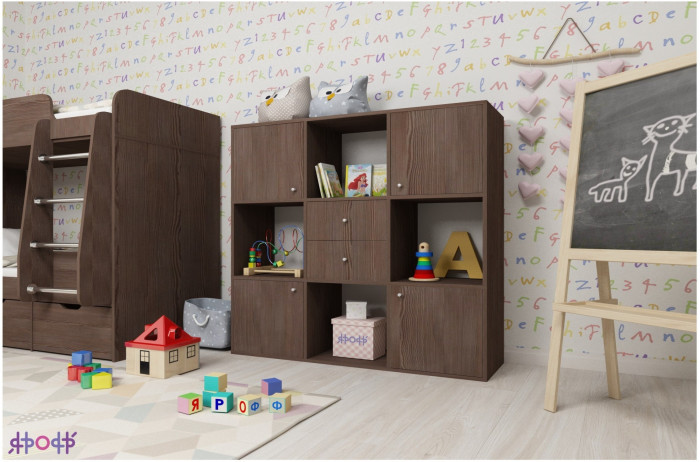 Стеллаж Джери (Венге/Ясень Анкор темный)