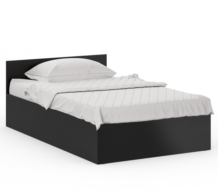 Стандарт Кровать 1200, цвет венге, ШхГхВ 123,5х203,5х70 см., сп.м. 1200х2000 мм., без матраса, основание есть