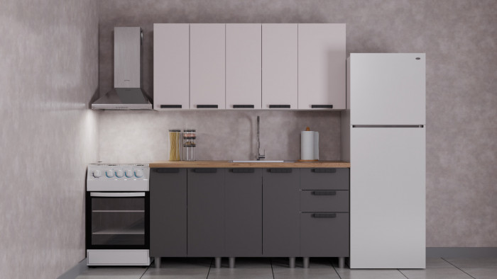 МК Аленушка Н 600 Лаванда Сталь, скоба черный (со столешницей)