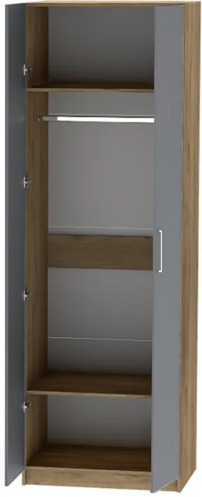 Шкаф двухдверный №1 "Иннэс-7" - Крафт золотой/Графит