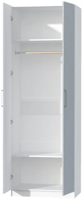 Шкаф двухдверный №1 "Иннэс-7" - Белый/Монблан Р-856