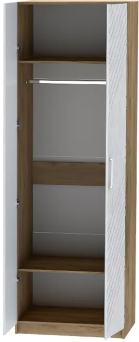 Шкаф двухдверный №1 "Иннэс-7" - Крафт золотой/Бетон снежный