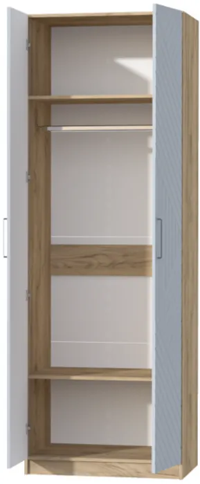 Шкаф двухдверный №1 "Иннэс-7" - Крафт золотой/Монблан Р-856