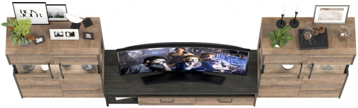 Трувор Гостиная 068, дуб гранж песочный/интра