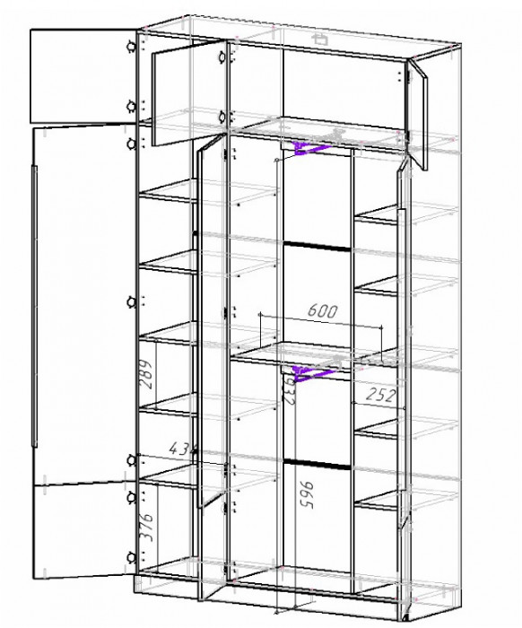 КАНТРИ Шкаф ШК-002 3-створчатый с зеркалом