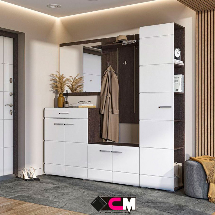 Прихожая Вегас Комод  800х985х350 венге/белый глянец