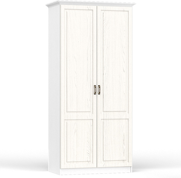 Ливерпуль Шкаф для одежды 13.134 + карниз, ясень ваниль/белый