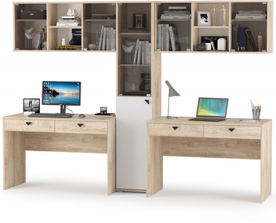 КР100 Бостон № 17, цвет дуб эндгрейн элегантный/фасады МДФ милк рикамо софт, 12.69+10.51+13.155+12.69+10.51, ШхГхВ 269х57,2х194,4 см., ун. сборка