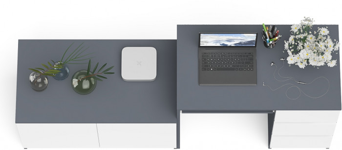 Мори Стол компьютерный МС-6 правый + Тумба МА900.1, цвет графит/белый, ШхГхВ 180,4х50,4х76,6 см., выдвижные ящики справа, НЕ универсальная сборка