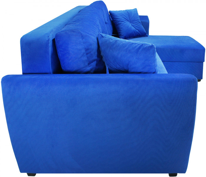Диван-еврокнижка угловой Амстердам Люкс, 160х200, велюр синий