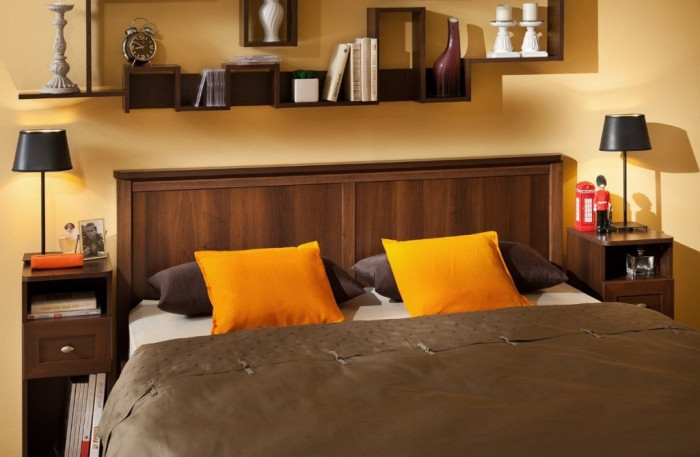 Кровать с ортопедическим основанием (металл) Шерлоск 41 180х200, орех