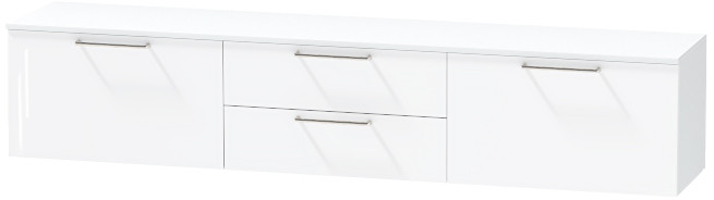Тумба-4 под ТВ подвесная "Иннэс-7", Белый/Белый глянец