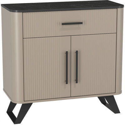 Фиделия комод 76.03 серый камень / мрамор черный