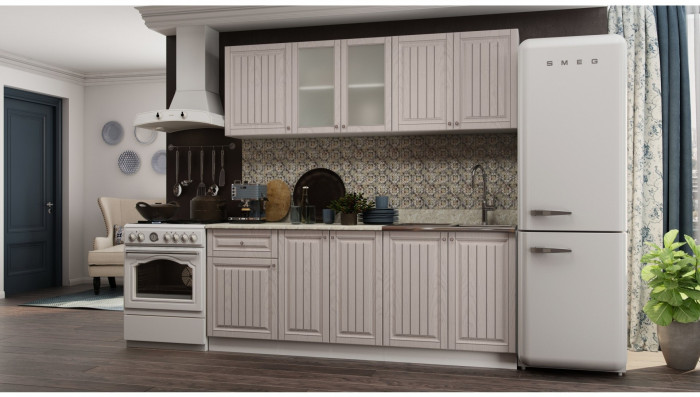 Кухня МДФ Хозяюшка 2000, Акация/Деним