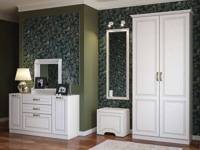 Ливерпуль Шкаф для одежды 13.134, цвет ясень ваниль/белый, ШхГхВ 100х54,1х220,3 см., подходит карниз 1000С #1021703