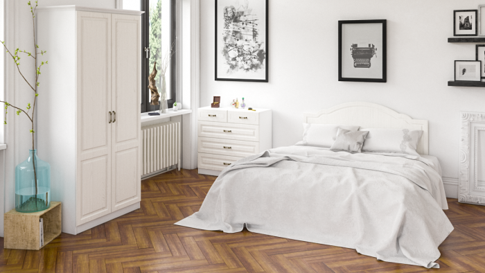 Ливерпуль Шкаф для одежды 13.134, цвет ясень ваниль/белый, ШхГхВ 100х54,1х220,3 см., подходит карниз 1000С #1021703