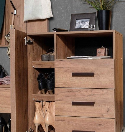 Тумба для обуви высокая Натуре 89, дуб табачный