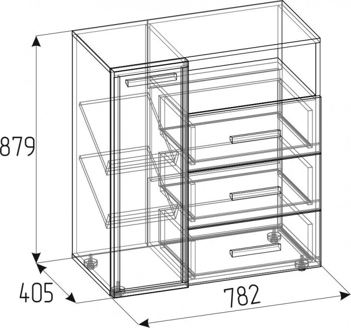 Тумба для обуви высокая Натуре 89, дуб табачный