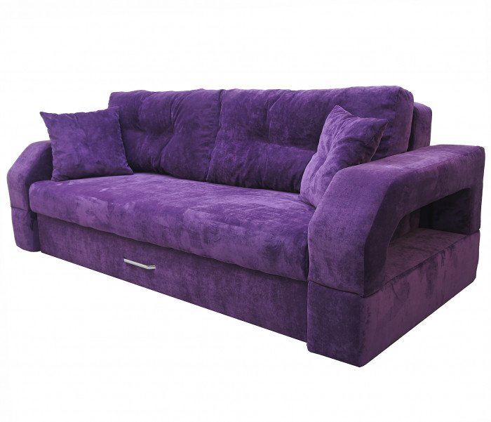 Диван-еврокнижка Манчестер, пружинный блок, 150х195, подсветка, велюр фиолетовый