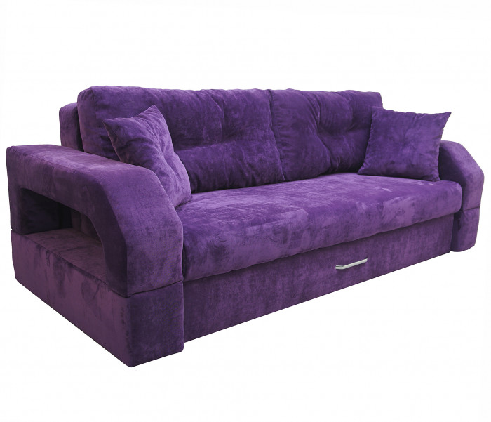 Диван-еврокнижка Манчестер, пружинный блок, 150х195, подсветка, велюр фиолетовый